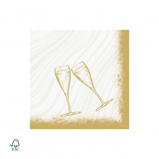 Guardanapos Bio Dunisoft 40 x 40 cm Sparkly Cheers Branco