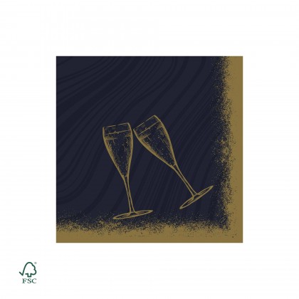 Guardanapos Bio Dunisoft 40 x 40 cm Sparkly Cheers Preto
