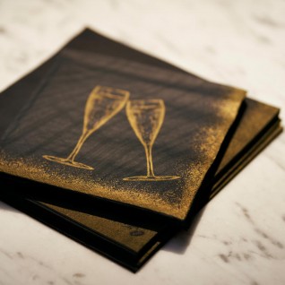 Guardanapo Tissue 33 x 33 cm Sparkly Cheers Preto 3 F