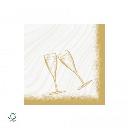 Guardanapos Bio Dunisoft 40 x 40 cm Sparkly Cheers Branco