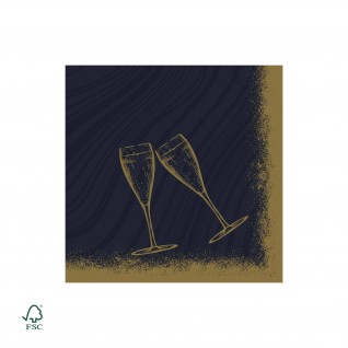 Guardanapos Bio Dunisoft 40 x 40 cm Sparkly Cheers Preto