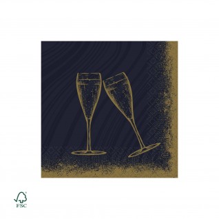 Guardanapo Tissue 33 x 33 cm Sparkly Cheers Preto 3 F