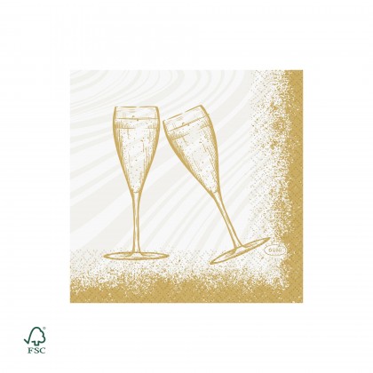 Guardanapo Tissue 24 x 24 cm Sparkly Cheers Branco 3 F
