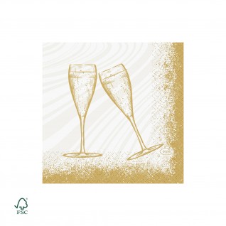 Guardanapo Tissue 24 x 24 cm Sparkly Cheers Branco 3 F