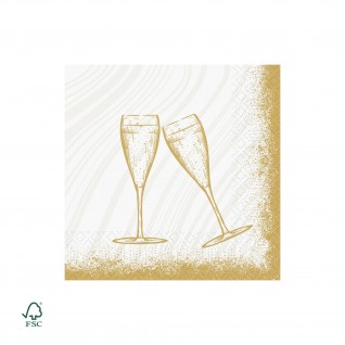 Guardanapo Tissue 33 x 33 cm Sparkly Cheers Branco 3 F