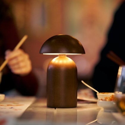 Candeeiro LED s/ Fio Amanita 120 x 180 mm Madeira