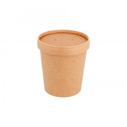 Recipientes c/ Tampas 480 ml  9,7/7,5 x 10 cm Kraft