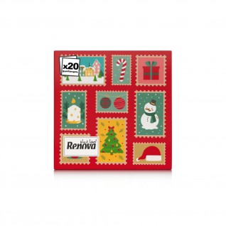 Guardanapos Renova Black Label Red Xmas Stamps