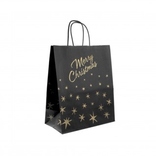 Sacos SOS com Asas Merry Christmas 20 + 10 x 29 cm Preto