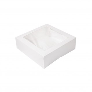 Caixa Pastelaria com Janela ThePack Branco 32 x 32 x 10 cm