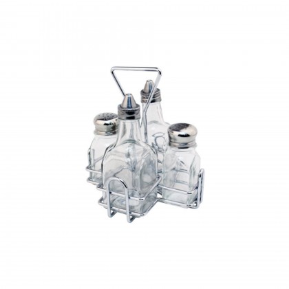 Galheteiros 4 Pe�as 16 x 14 x 17,6 cm Inox