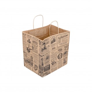 Sacos c/ Asas Gourmet Times 26 + 20 x 27 cm Natural Kraft